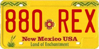 NM license plate 880REX