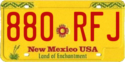 NM license plate 880RFJ