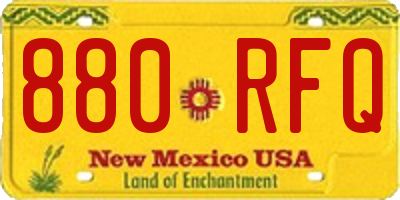 NM license plate 880RFQ
