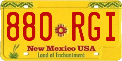 NM license plate 880RGI