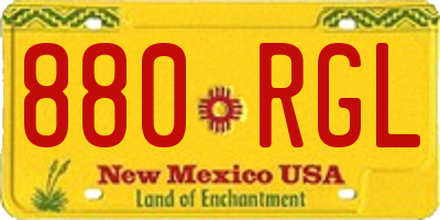 NM license plate 880RGL