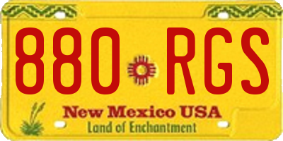 NM license plate 880RGS