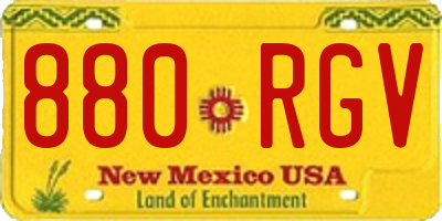 NM license plate 880RGV