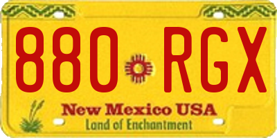NM license plate 880RGX