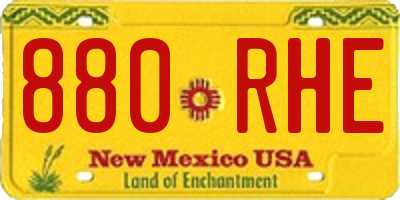 NM license plate 880RHE
