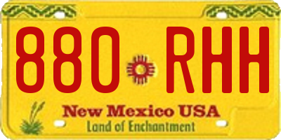 NM license plate 880RHH