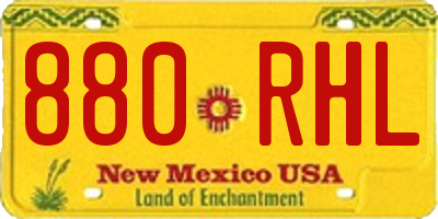 NM license plate 880RHL