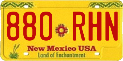 NM license plate 880RHN