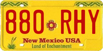 NM license plate 880RHY