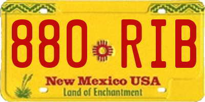 NM license plate 880RIB