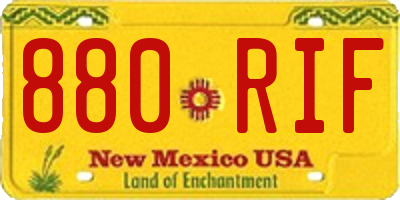 NM license plate 880RIF