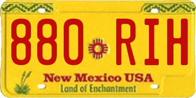 NM license plate 880RIH