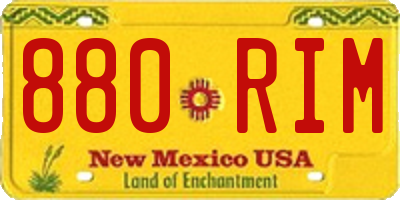 NM license plate 880RIM