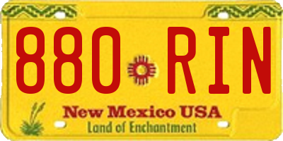 NM license plate 880RIN