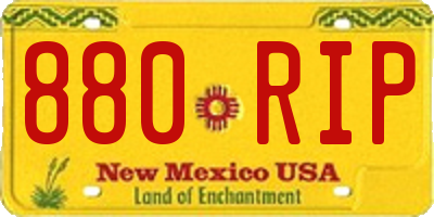 NM license plate 880RIP