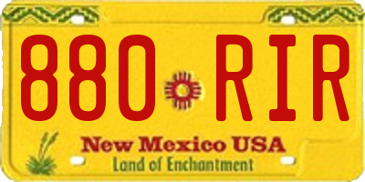 NM license plate 880RIR
