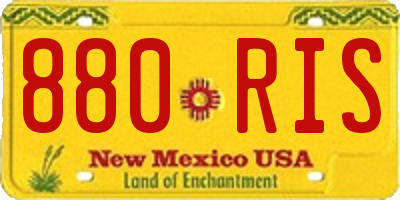 NM license plate 880RIS
