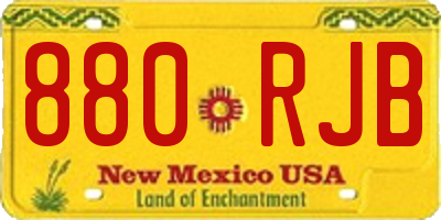 NM license plate 880RJB