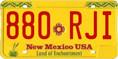 NM license plate 880RJI