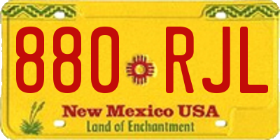 NM license plate 880RJL