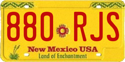 NM license plate 880RJS