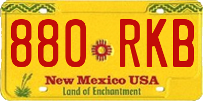 NM license plate 880RKB