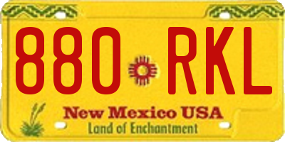 NM license plate 880RKL