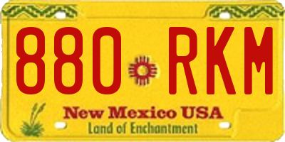NM license plate 880RKM