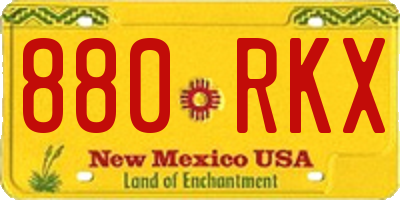 NM license plate 880RKX