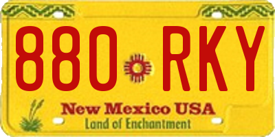 NM license plate 880RKY