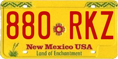 NM license plate 880RKZ