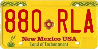 NM license plate 880RLA