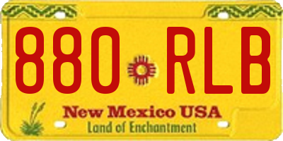 NM license plate 880RLB