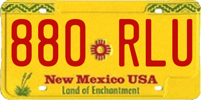 NM license plate 880RLU