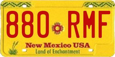 NM license plate 880RMF
