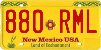 NM license plate 880RML