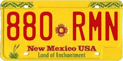 NM license plate 880RMN