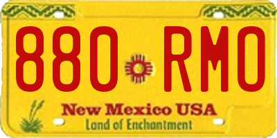 NM license plate 880RMO