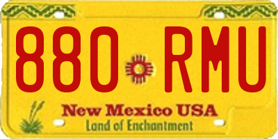 NM license plate 880RMU