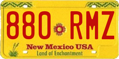 NM license plate 880RMZ