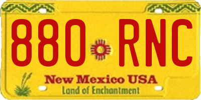 NM license plate 880RNC