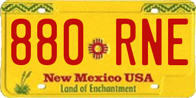 NM license plate 880RNE