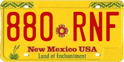 NM license plate 880RNF