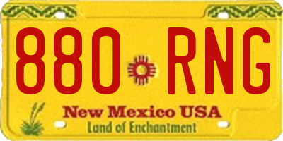 NM license plate 880RNG