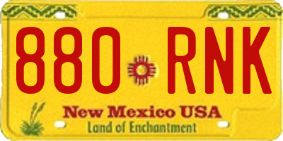 NM license plate 880RNK