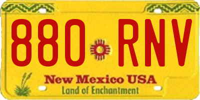 NM license plate 880RNV