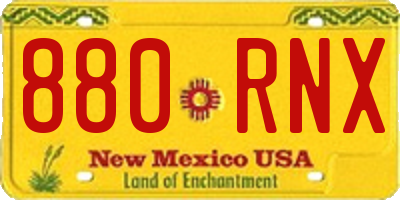 NM license plate 880RNX