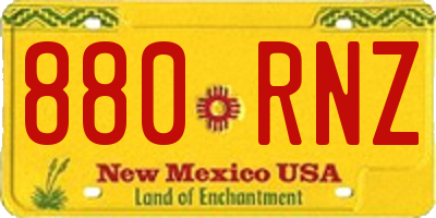 NM license plate 880RNZ