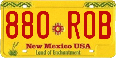 NM license plate 880ROB