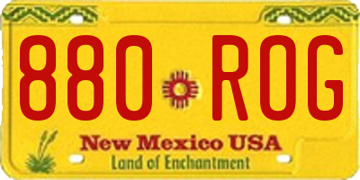 NM license plate 880ROG